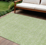 8' X 10' Artichoke Green Mint Green And Ivory Floral Washable Indoor Outdoor Area Rug