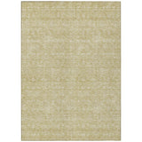 8' X 10' Beige Tan And Ivory Floral Washable Indoor Outdoor Area Rug