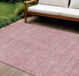 8' X 10' Blush Pink And Ivory Floral Washable Indoor Outdoor Area Rug