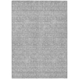 5' X 8' Gray Silver And Ivory Floral Washable Indoor Outdoor Area Rug