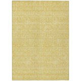 8' X 10' Yellow Gold And Ivory Floral Washable Indoor Outdoor Area Rug