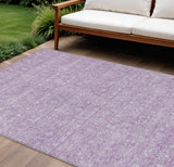 8' X 10' Lavender Lilac And Ivory Floral Washable Indoor Outdoor Area Rug