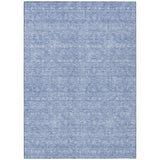 3' X 5' Sky Blue And Ivory Floral Washable Indoor Outdoor Area Rug
