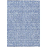 5' X 8' Sky Blue And Ivory Floral Washable Indoor Outdoor Area Rug