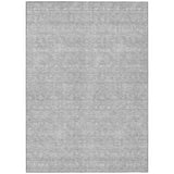 5' X 8' Silver Gray And Ivory Floral Washable Indoor Outdoor Area Rug