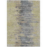 8' X 10' Pewter Silver And Gray Abstract Washable Indoor Outdoor Area Rug