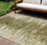 8' X 10' Brown Taupe And Beige Abstract Washable Indoor Outdoor Area Rug