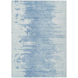 8' X 10' Sky Blue And Denim Blue Abstract Washable Indoor Outdoor Area Rug