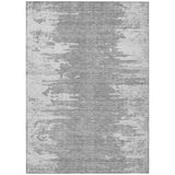5' X 8' Silver Gray And Ivory Abstract Washable Indoor Outdoor Area Rug