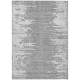 8' X 10' Silver Gray And Ivory Abstract Washable Indoor Outdoor Area Rug
