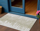 3' X 5' Taupe Beige And Tan Abstract Washable Indoor Outdoor Area Rug