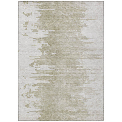 3' X 5' Taupe Beige And Tan Abstract Washable Indoor Outdoor Area Rug