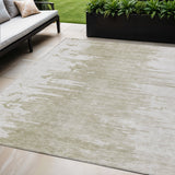 5' X 8' Taupe Beige And Tan Abstract Washable Indoor Outdoor Area Rug