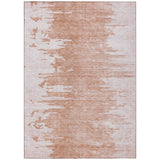 8' X 10' Terra Cotta Salmon And Copper Abstract Washable Indoor Outdoor Area Rug