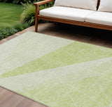 8' X 10' Mint Green And Ivory Geometric Washable Indoor Outdoor Area Rug