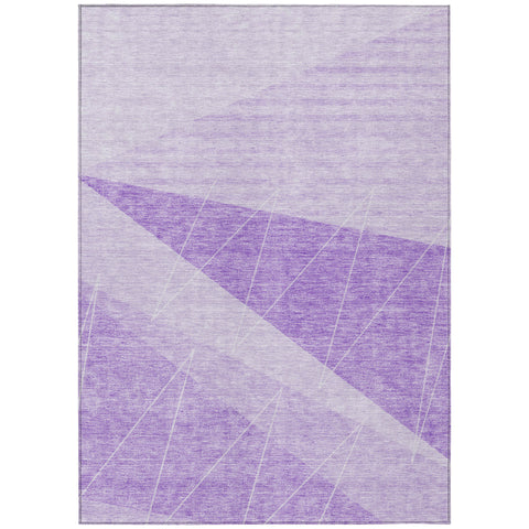 8' X 10' Lavender And Purple Geometric Washable Indoor Outdoor Area Rug