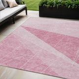 5' X 8' Pink Mauve And Blush Geometric Washable Indoor Outdoor Area Rug