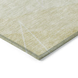 3' X 5' Wheat Gold And Ivory Geometric Washable Indoor Outdoor Area Rug