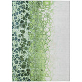 5' X 8' Green And Mint Green Abstract Washable Indoor Outdoor Area Rug