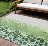 8' X 10' Green And Mint Green Abstract Washable Indoor Outdoor Area Rug