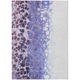 3' X 5' Purple Lilac And Eggplant Abstract Washable Indoor Outdoor Area Rug