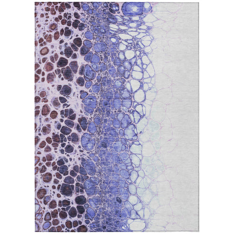 3' X 5' Purple Lilac And Eggplant Abstract Washable Indoor Outdoor Area Rug