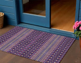 3' X 5' Purple Pink And Yellow Tribal Washable Indoor Outdoor Area Rug