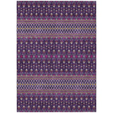 3' X 5' Purple Pink And Yellow Tribal Washable Indoor Outdoor Area Rug