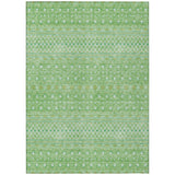 3' X 5' Green And Mint Green Tribal Washable Indoor Outdoor Area Rug