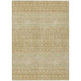 3' X 5' Copper Ivory And Olive Green Tribal Washable Indoor Outdoor Area Rug