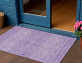 3' X 5' Lavender And Purple Tribal Washable Indoor Outdoor Area Rug