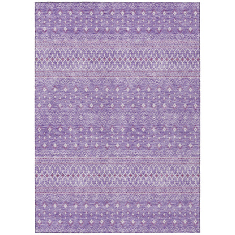 5' X 8' Lavender And Purple Tribal Washable Indoor Outdoor Area Rug
