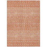 5' X 8' Salmon Gold And Ivory Tribal Washable Indoor Outdoor Area Rug