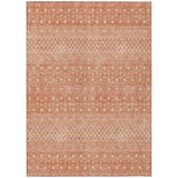 8' X 10' Salmon Gold And Ivory Tribal Washable Indoor Outdoor Area Rug