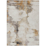 8' X 10' Beige Ivory And Taupe Abstract Washable Indoor Outdoor Area Rug