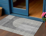 3' X 5' Gray Silver And Charcoal Geometric Washable Indoor Outdoor Area Rug