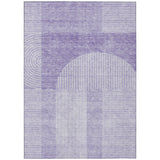 5' X 8' Lavender And Purple Geometric Washable Indoor Outdoor Area Rug
