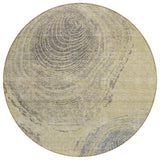 8' Beige Taupe And Gray Round Abstract Washable Indoor Outdoor Area Rug