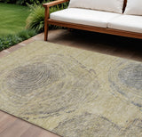 8' X 10' Beige Taupe And Gray Abstract Washable Indoor Outdoor Area Rug