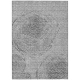 5' X 8' Gray Silver And Charcoal Abstract Washable Indoor Outdoor Area Rug