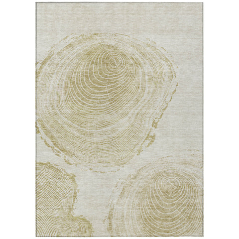 8' X 10' Khaki Beige And Taupe Abstract Washable Indoor Outdoor Area Rug