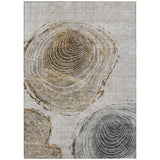 3' X 5' Taupe Gray And Brown Abstract Washable Indoor Outdoor Area Rug
