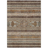 5' X 8' Chocolate And Gray Southwestern Washable Indoor Outdoor Area Rug
