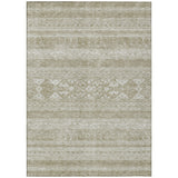 5' X 8' Khaki Taupe And Ivory Southwestern Washable Indoor Outdoor Area Rug