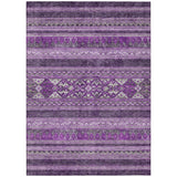 5' X 8' Purple Eggplant And Gray Southwestern Washable Indoor Outdoor Area Rug