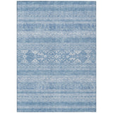 3' X 5' Sky Blue And Ivory Southwestern Washable Indoor Outdoor Area Rug