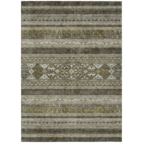 3' X 5' Taupe Beige And Ivory Southwestern Washable Indoor Outdoor Area Rug