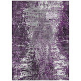 8' X 10' Eggplant Purple And Lavender Abstract Washable Indoor Outdoor Area Rug