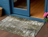 3' X 5' Taupe Brown And Gray Abstract Washable Indoor Outdoor Area Rug