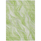 8' X 10' Green And Ivory Abstract Washable Indoor Outdoor Area Rug